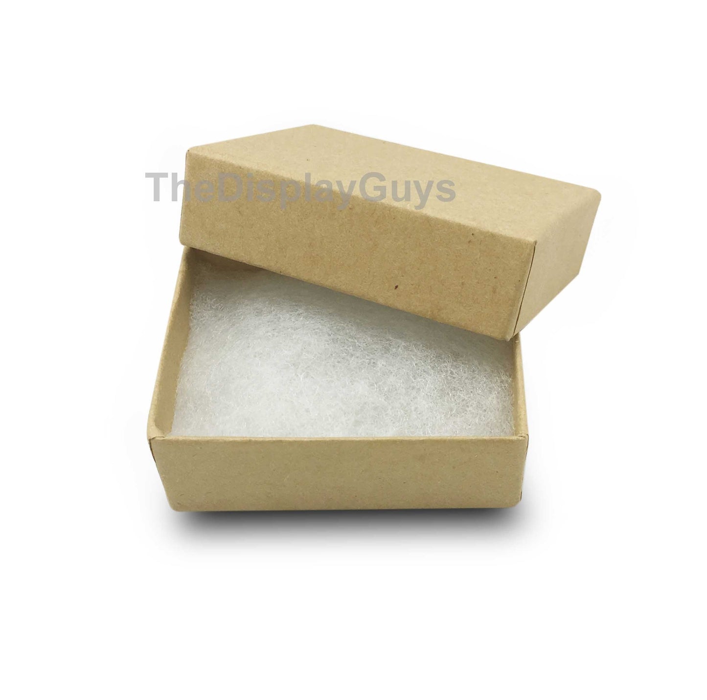 TheDisplayGuys - 25-Pack #11 Cotton Filled Cardboard Paper Jewelry Boxes Gift Case - Kraft Brown (2.1" x 1.8" x 0.8") - for Shipping or Storage
