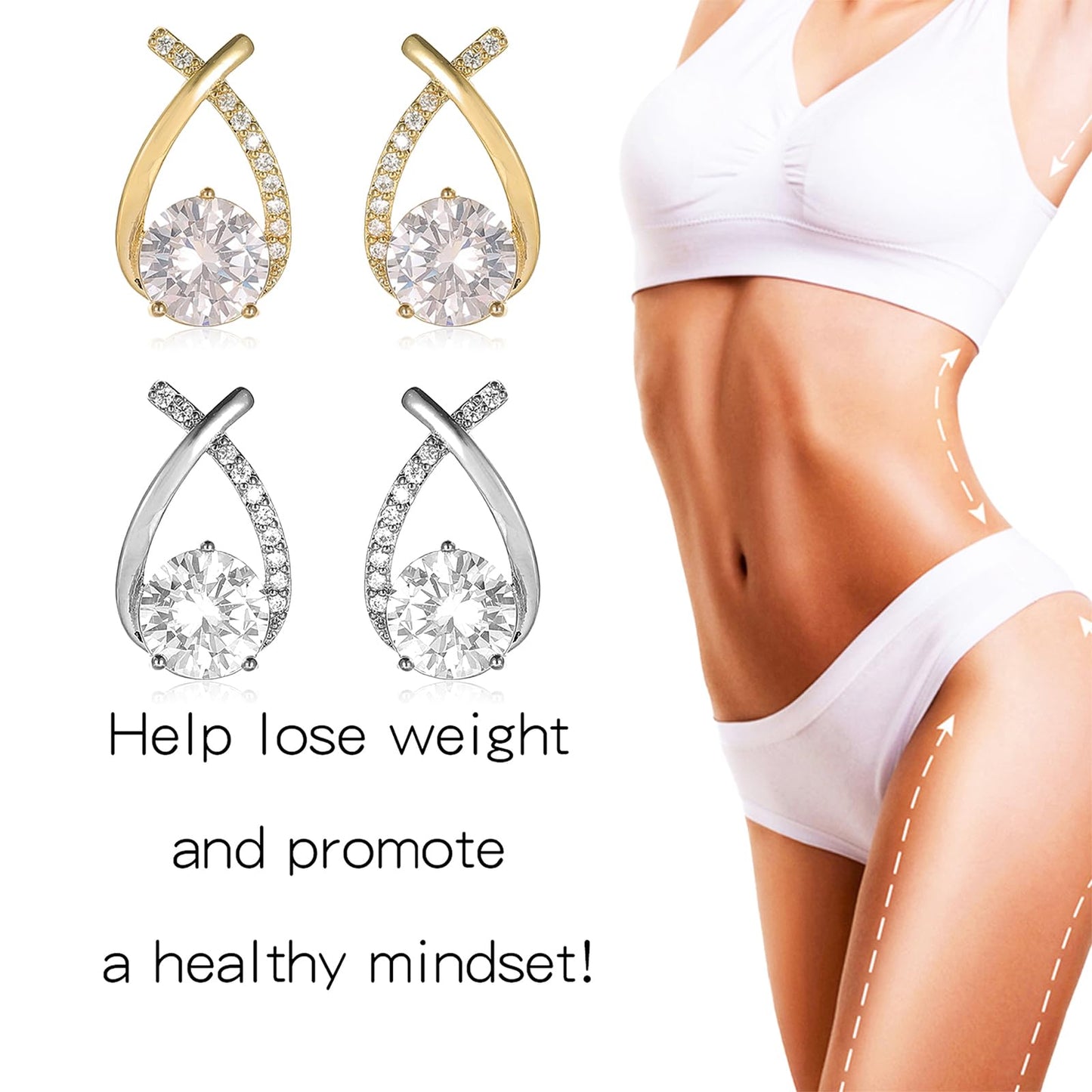 Lymphvity Earrings for Women Magnetotherapy Germanium Acupressure Earrings Lymph Drainage Therapy Earring Jewelry Set