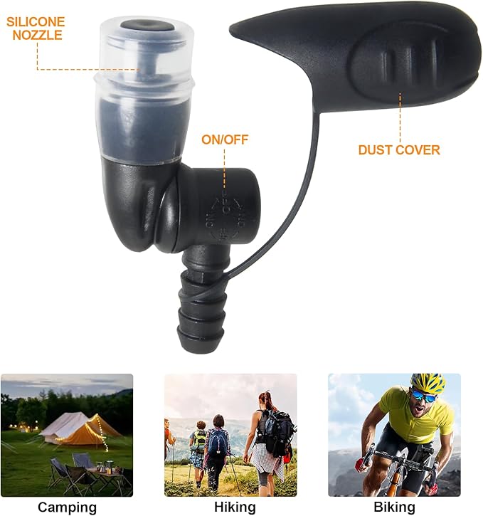 Hydration Bags Bite Valve Mouthpiece Replacement for Cross Country Bladder Bag Detachable Universal Manual Switch for Any Hydration Pack System