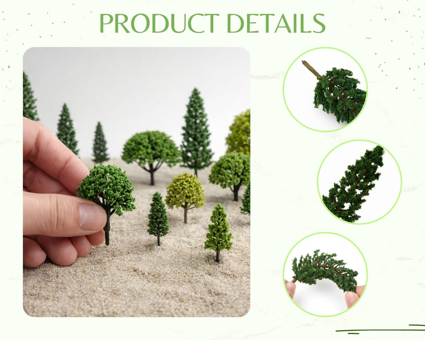 DS. DISTINCTIVE STYLE 40 Pcs Model Trees Miniature Trees 1.3-5.1 Inch Assorted Mini Trees for Crafts Complete Forest Diorama Kit Vivid Diorama Trees Fake Plants Landscape Set for DIY Craft
