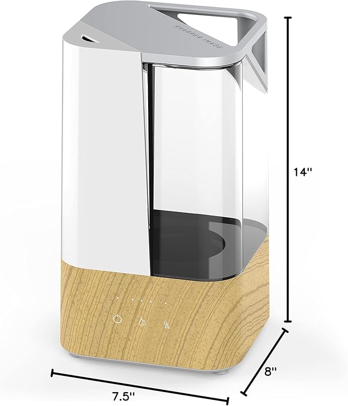 Sharper Image UHS2-SI Ultrasonic Humidifier with 1.5 Gallon Tank, 3 Levels of Warm or Cool Mist, Auto Shut, White, UHS2-SI – 1.5 gallon