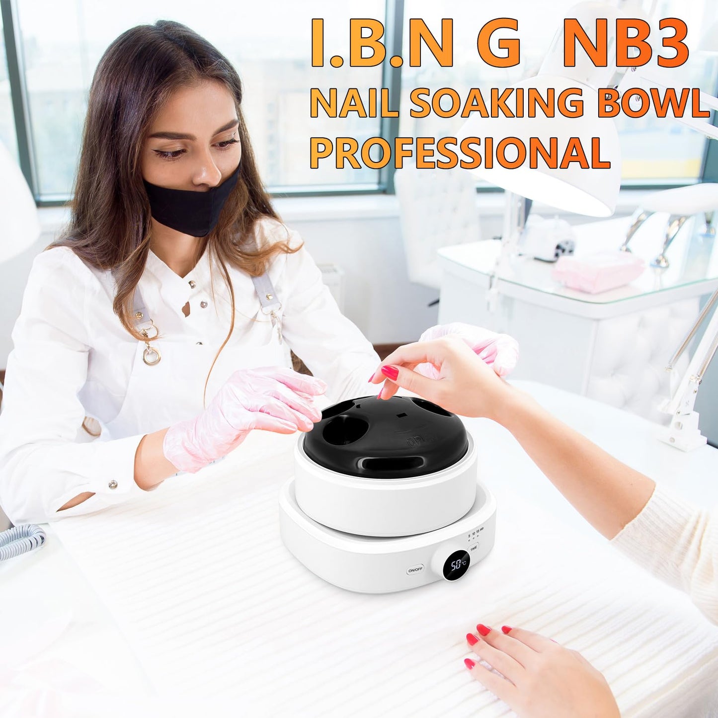 Electric Nail Soaking Bowl, Adjustable Temperature Heated Soak off Bowls Nail Polish Remover Warmer Machine Acrylic Nails Soak Bowl, Professional Finger Manicure Soaking Bowls for Home Salon
