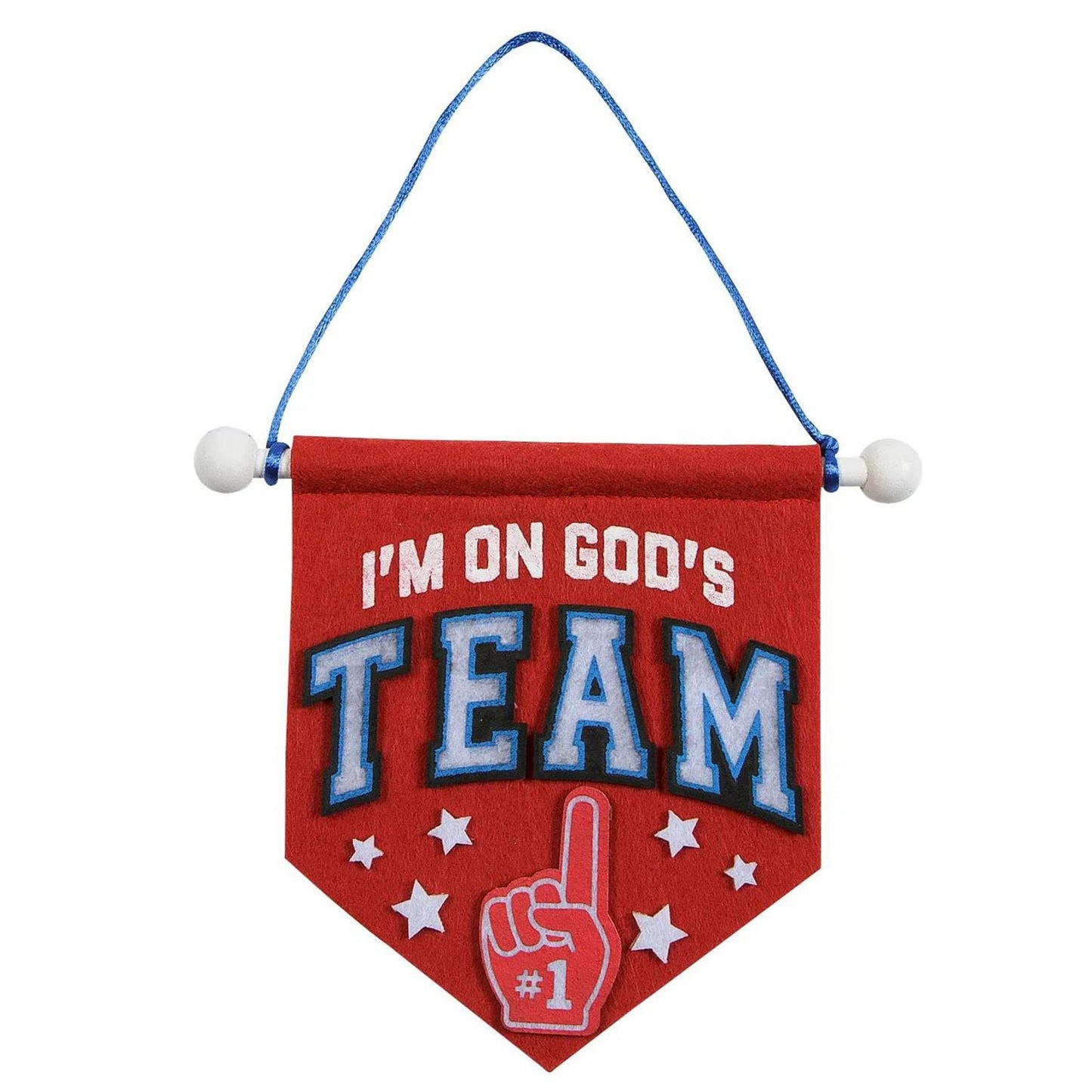 Fun Express I’m On God’s Team' Red Felt Banner Craft Kit – 12 Sets - Perfect for DIY Religious Decorations, Church Events & Sunday School Activities