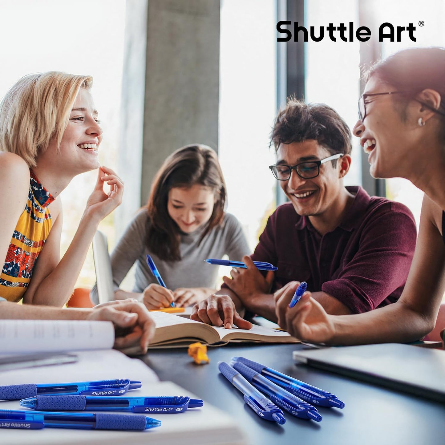 Shuttle Art Blue Gel Pens, 40 Pack Retractable 0.7mm Medium Point Rollerball Blue Ink Pens Smooth Writing with Comfortable Grip for Writing Journaling Taking Notes Office School Home