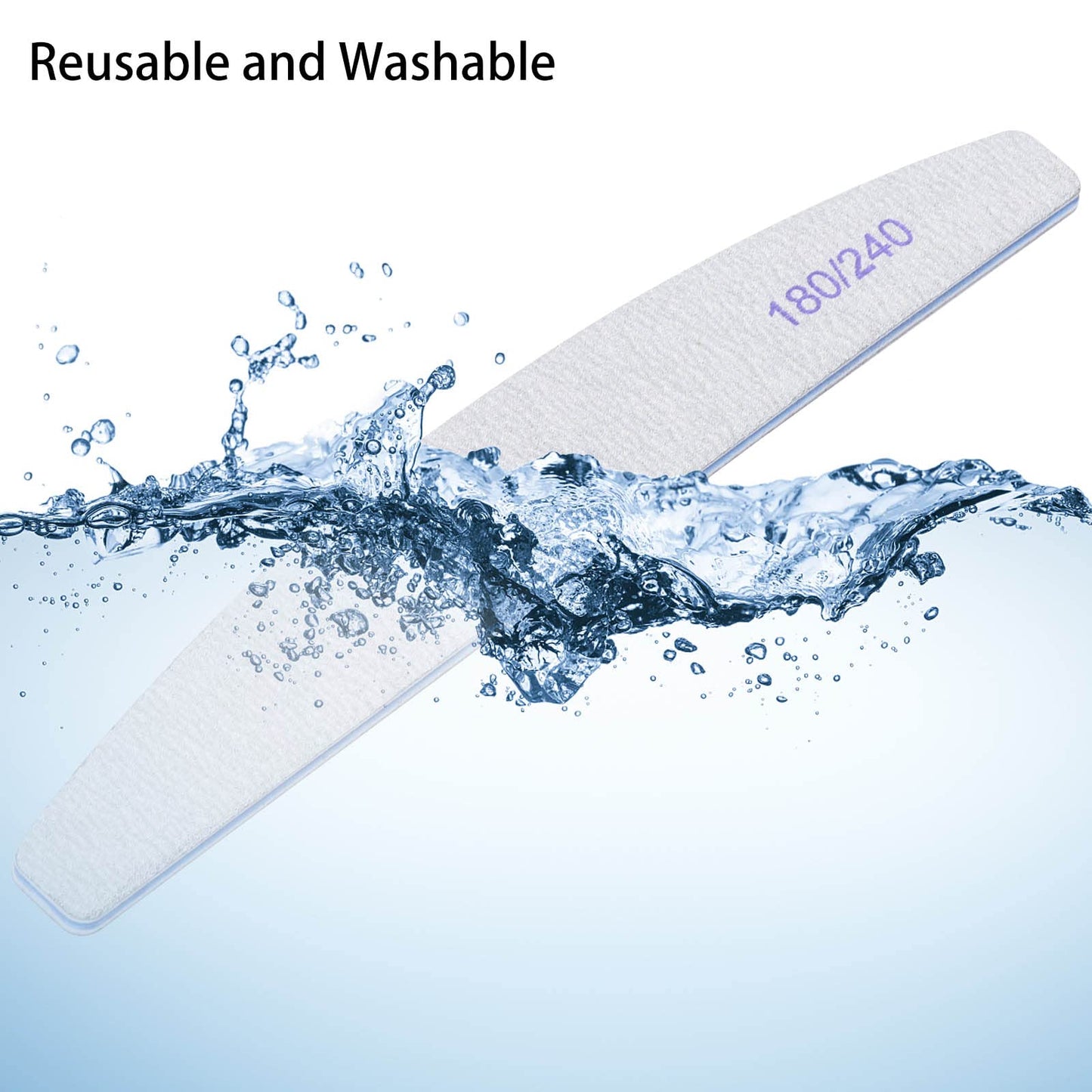 100 Pieces 180/240 Grit Nail Files for Natural Nails, Nail Buffers Double Sided Emery Boards