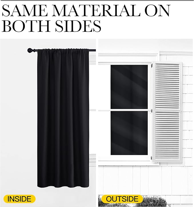 NICETOWN Short Curtains, Black Out RV Bunk Panels for Kitchen - Energy Smart Decoration Thermal Insulating Blackout Drapes/Draperies for Small Window (2 Panels, 29 inches Wide by 20 inches Long)