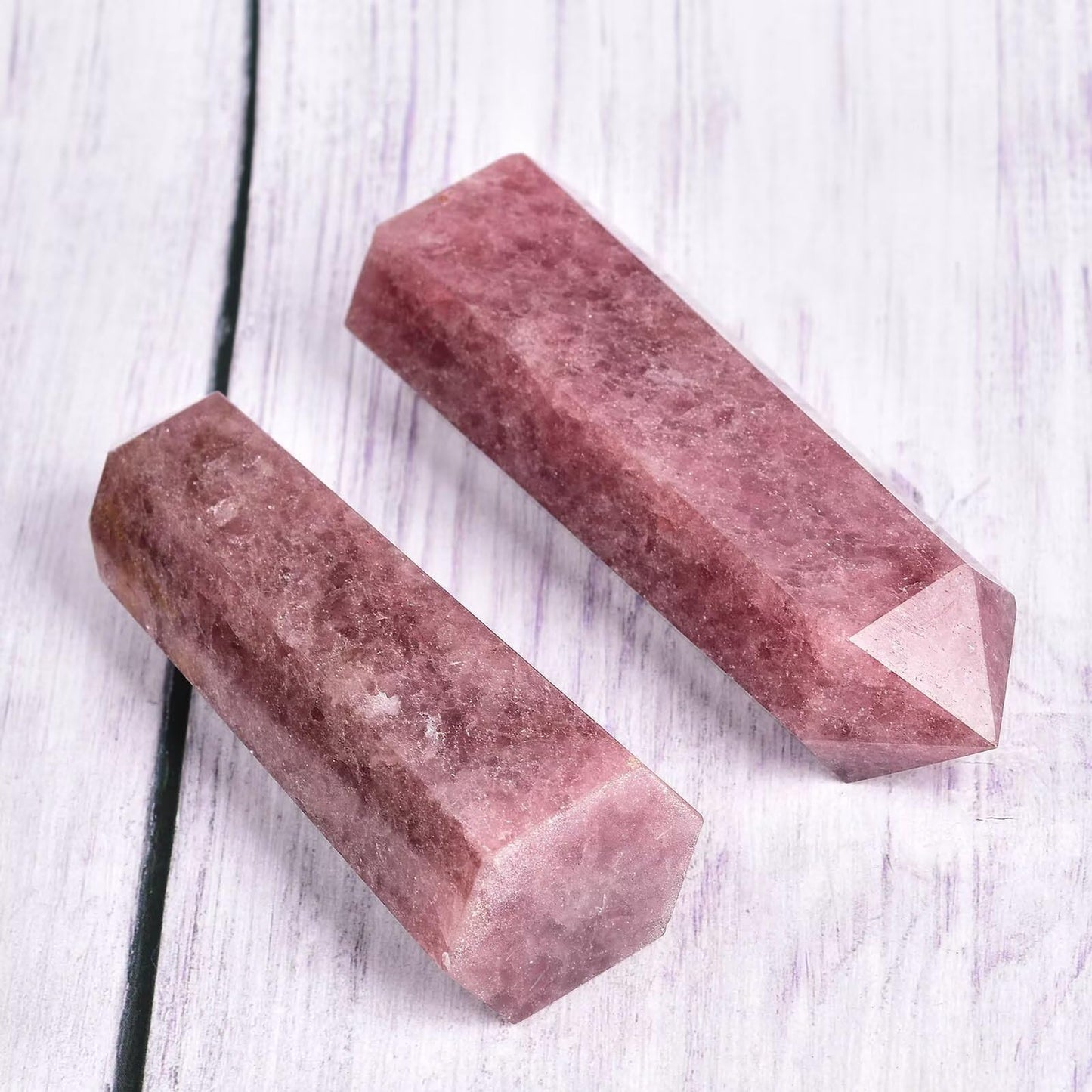 Natural Strawberry Stone Tower Obelisk Red Healing Crystal Rock Point Wand Large Reiki Healing Gifts 1.7-2.2 LBS