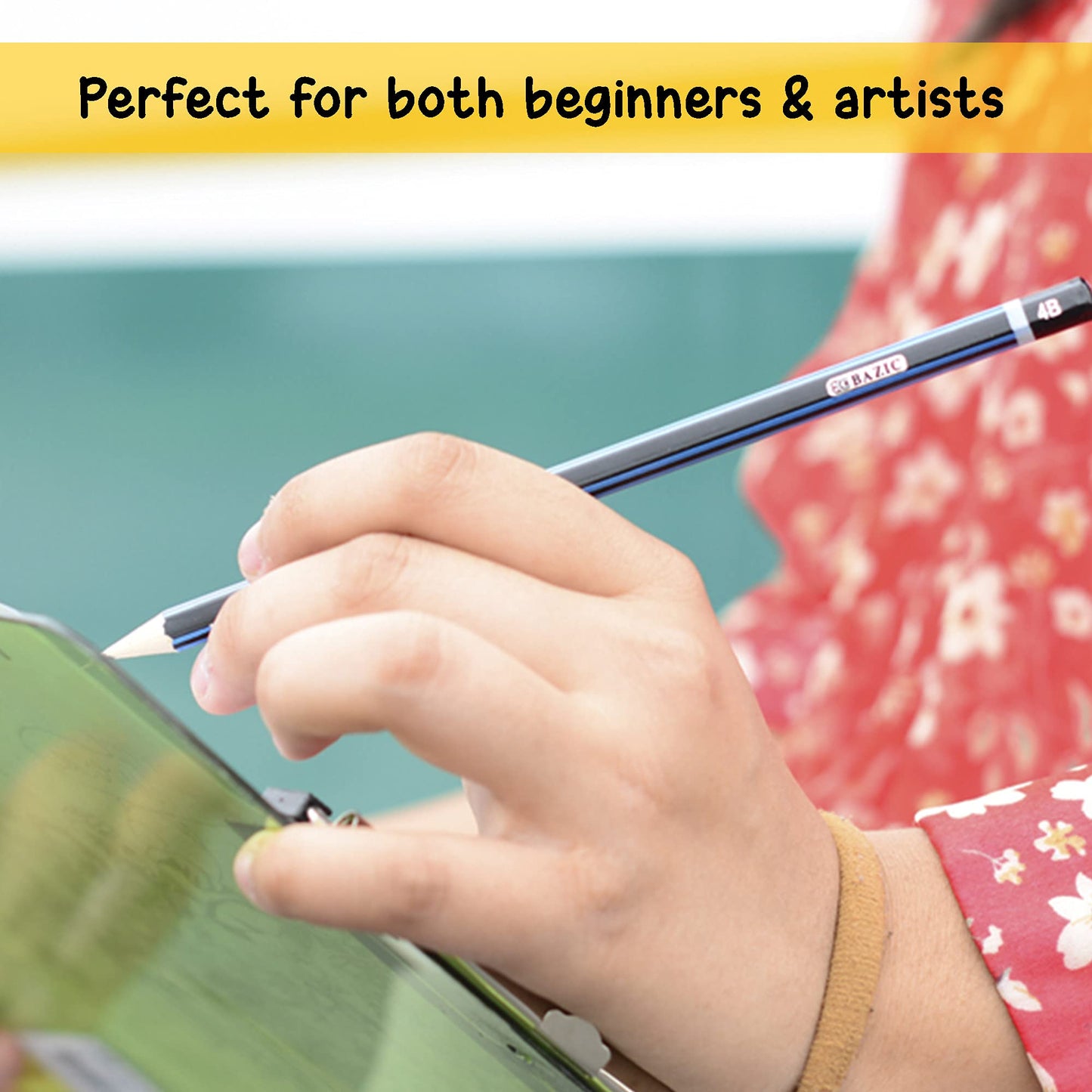 BAZIC Products Drawing Sketching Pencil Set, HB 2B 4B 6B 7B 8B, Professional Graphite Sketch Kit Pencils, for Artists Adults Beginners (6/Pack), 24-Packs
