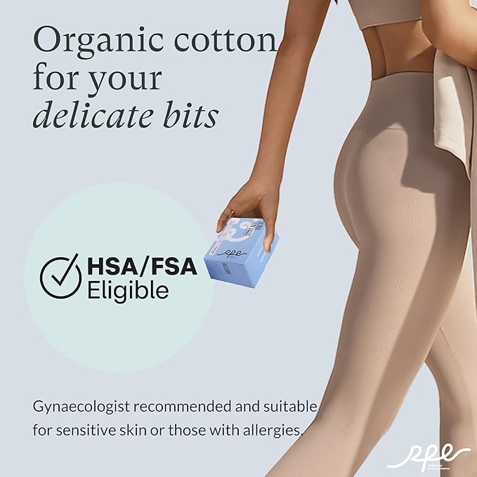 100% Organic Pads for Women, Organic Cotton Cover Pad - Regular Absorbency, Unscented, Ultra Thin Pads with Wings for Women (Regular, Size 3, 18 Count)