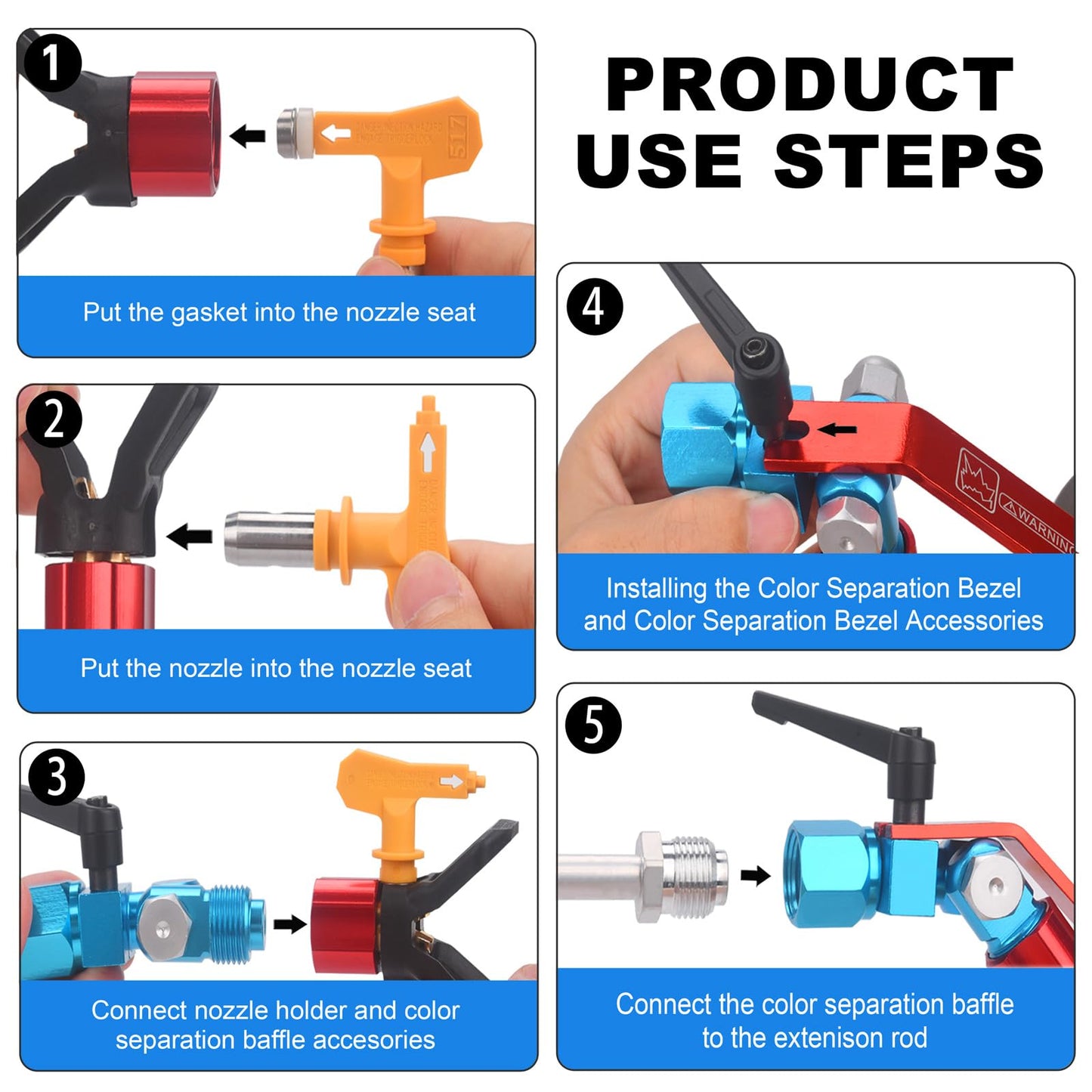JWGJW Airless Spray Gun Guide Accessory Tool w/ 517 Tip 10 Inch Airless Extension Pole,Spray Guide Painting Tool for Graco Titan Airless Paint Sprayer Gun.