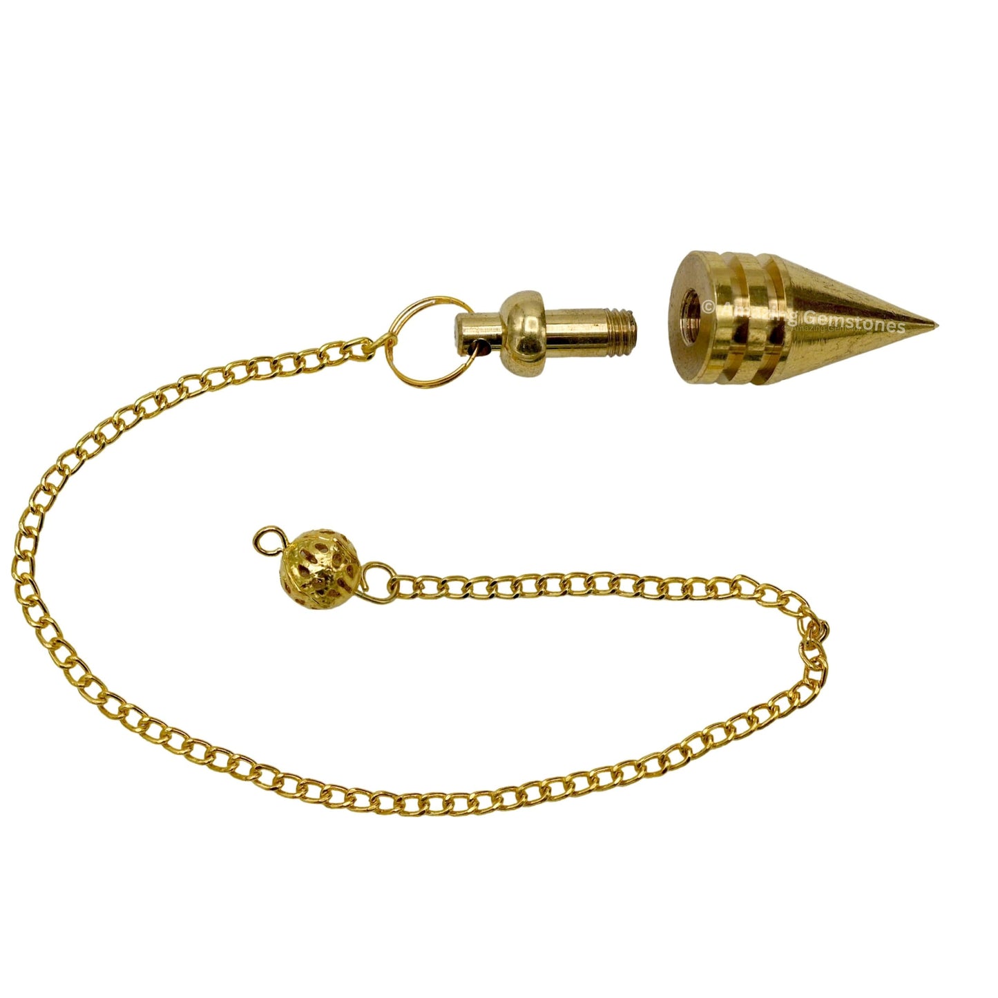 Amazing Gemstone Healing Metal Pendulums for Divination, Gold Ring Cone Steel Copper Pendulum High Energy Pendulo de Bronce Pendulos de Mesa MP47