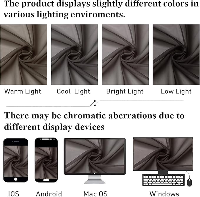Lecloud Sheer Curtains 90 Inch Long 2 Panels, Chocolate Light Filtering Living Room Curtains Dual Rod Pocket, Airy Voile Sheer Curtain for Bedroom Large Window Treatments, Each Panel 42 X 90 Inch