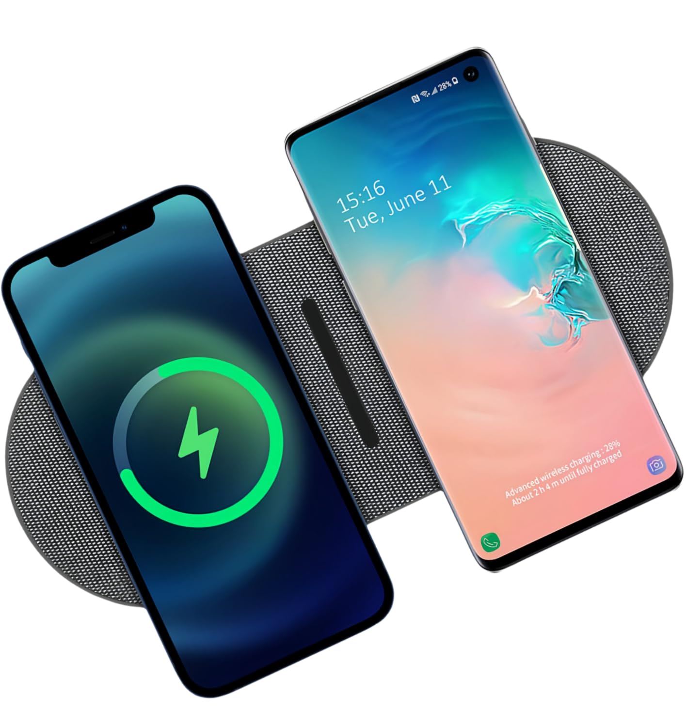 Dual 20W Wireless Charger for Multiple Devices, 40W Fast Wireless Charging Pad/Mat for Apple iPhone, AirPods, for Samsung Galaxy, Google Pixel