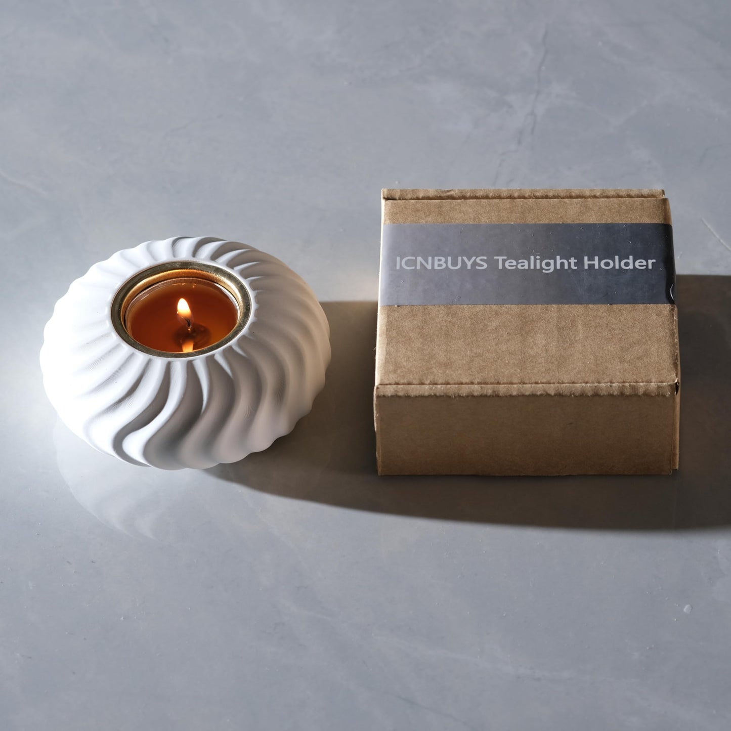 ICNBUYS Twizzle Twist Tealight Holder, Decorative Tealight Holder for Table Display, Unique Home Décor Aesthetic, Housewarming Gift, Spiral Sculpture Tealight Candle Stand Height 1.6 inches Cement