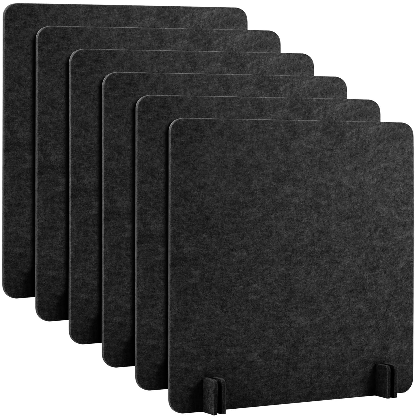 Kisston 6 Pack Acoustic Desk Divider Desk Partition 24 x 24" Stand Up Freestanding Desk Privacy Panel Noise and Visual Distractions Reducing Table Divider for Student Reception Area Office(Dark Gray)