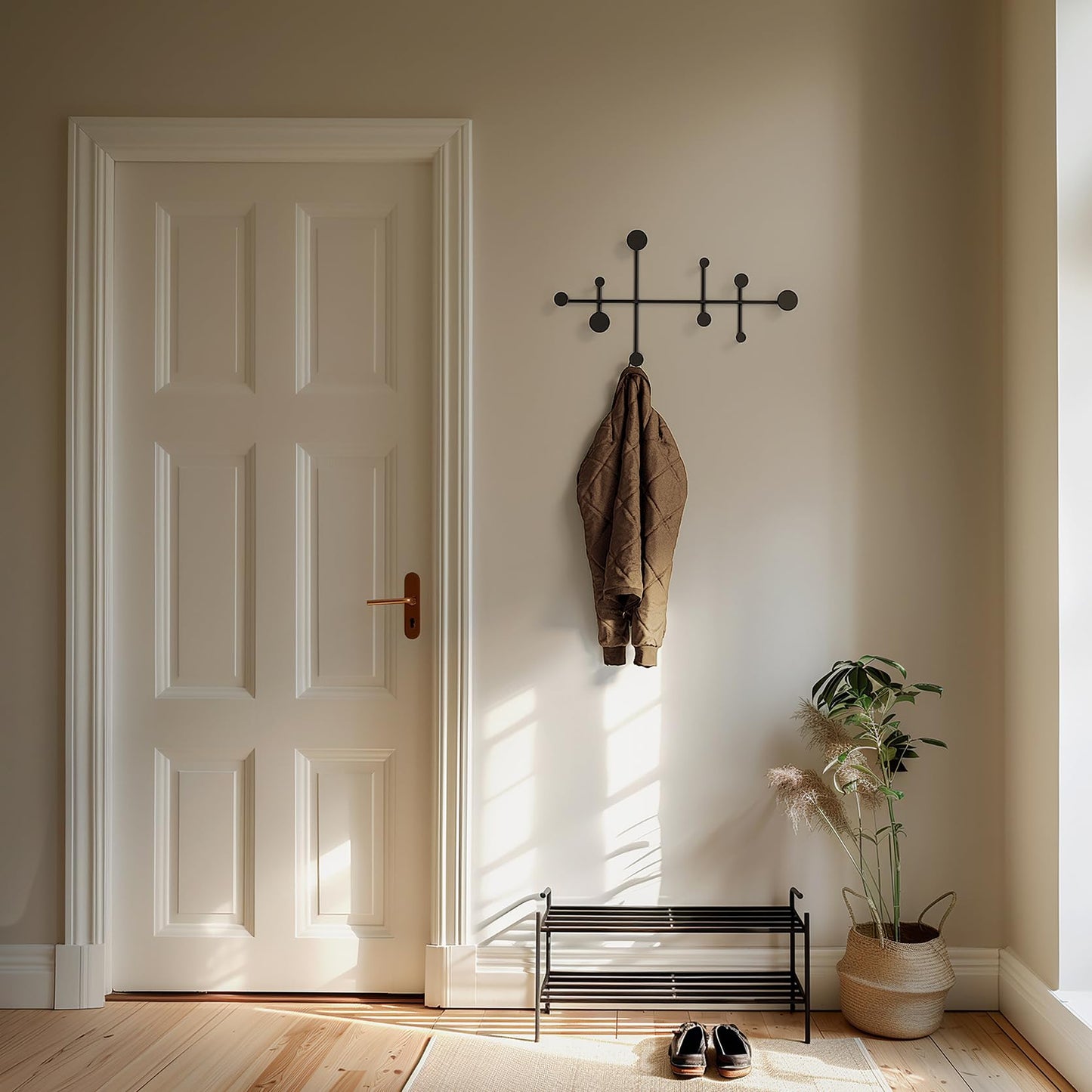 Kazai. 'Sval' Wall Wardrobe | Minimalist Coat Hook Design from Berlin | Modern Metal Wall-Mounted Coat Rack/Hooks | Black