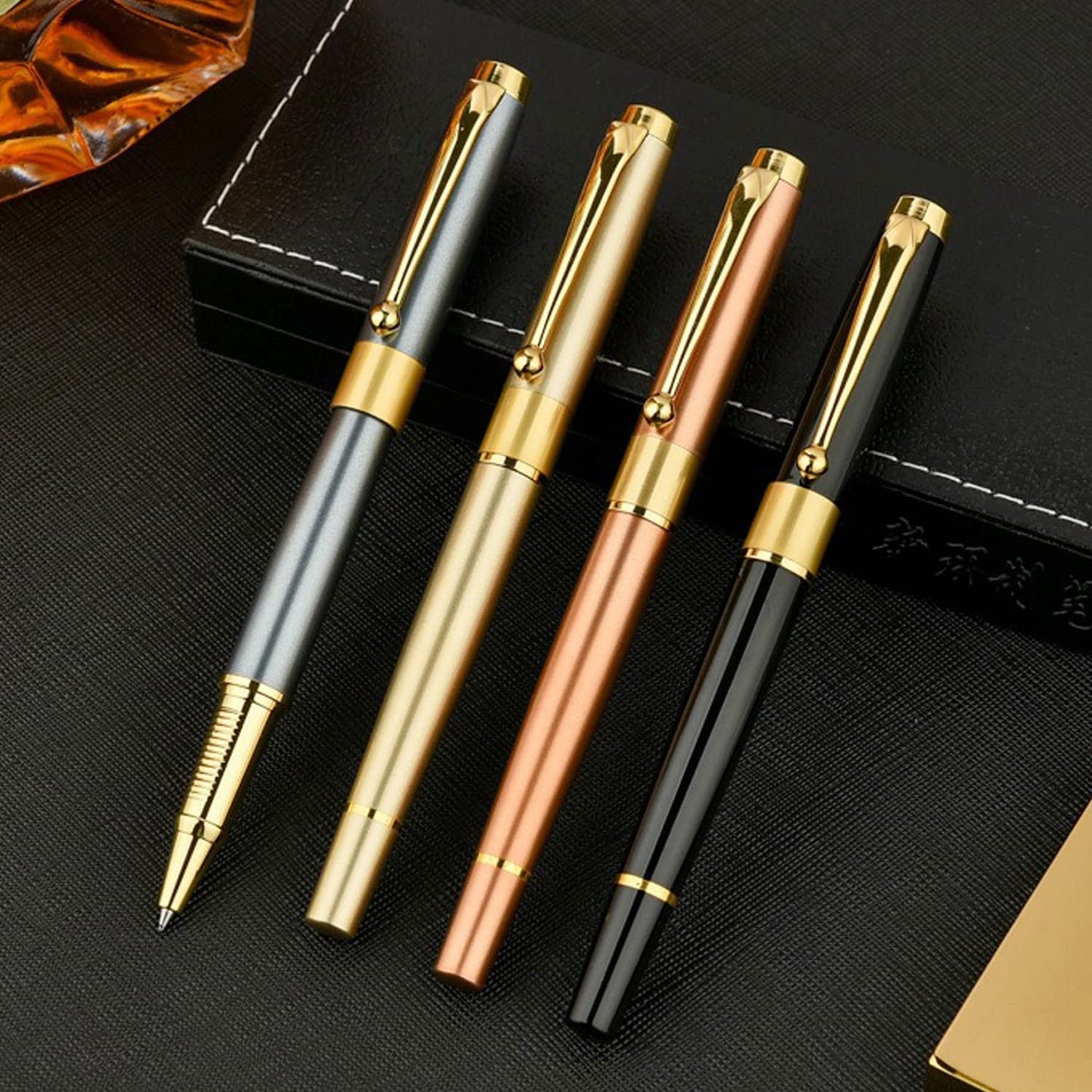 YIVONKA Ballpoint Pen Black Refill,Luxury Ballpoint Line width 0.5mm,Best Ball Pen Gift Set for Men & Women Professional Executive,Office,Nice BallPens Classy Gift Box (Black)