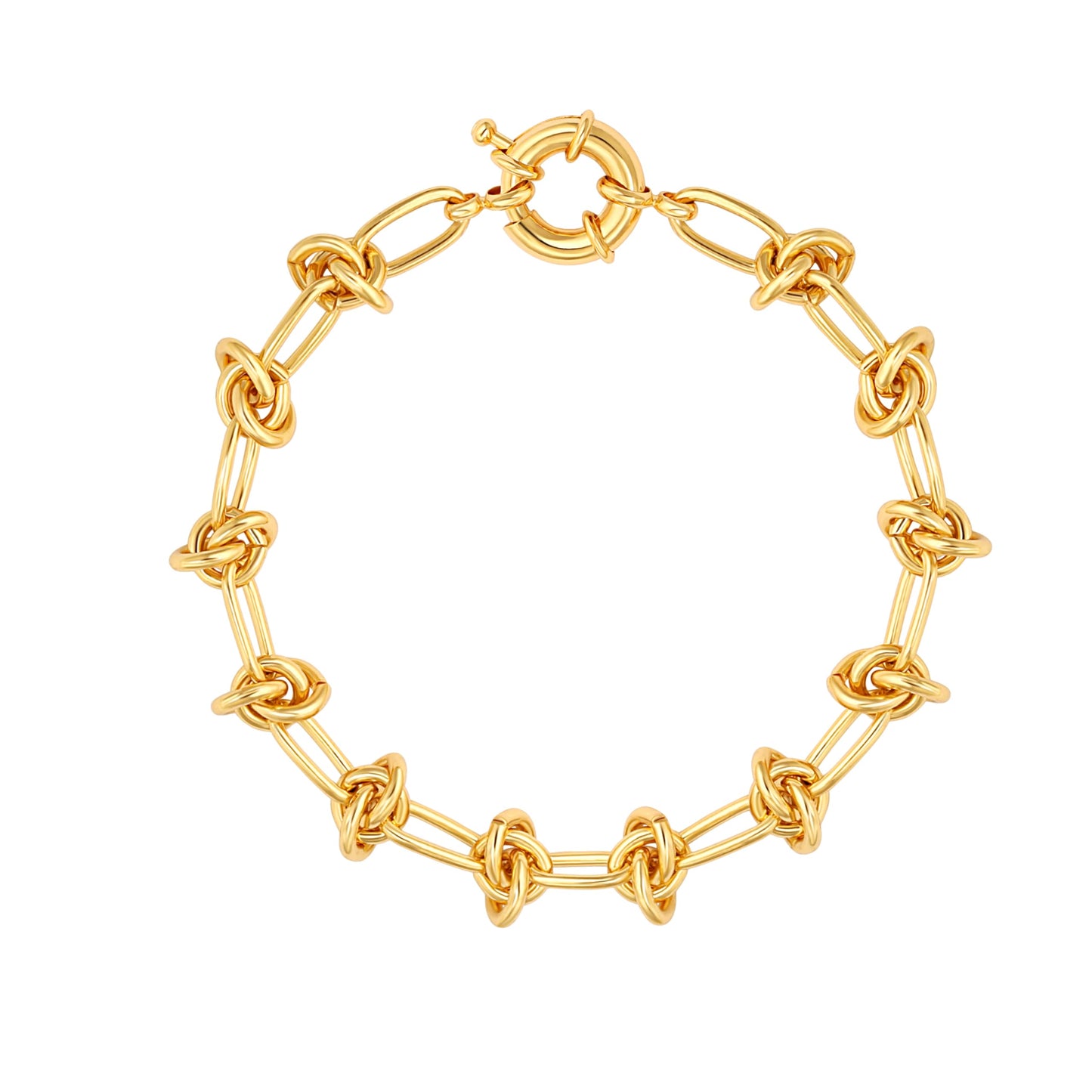 SOFYBJA 18k Gold Plated Personalized Chunky Knotted Link Chain Bracelets Rope Bracelet Jewelry for Women