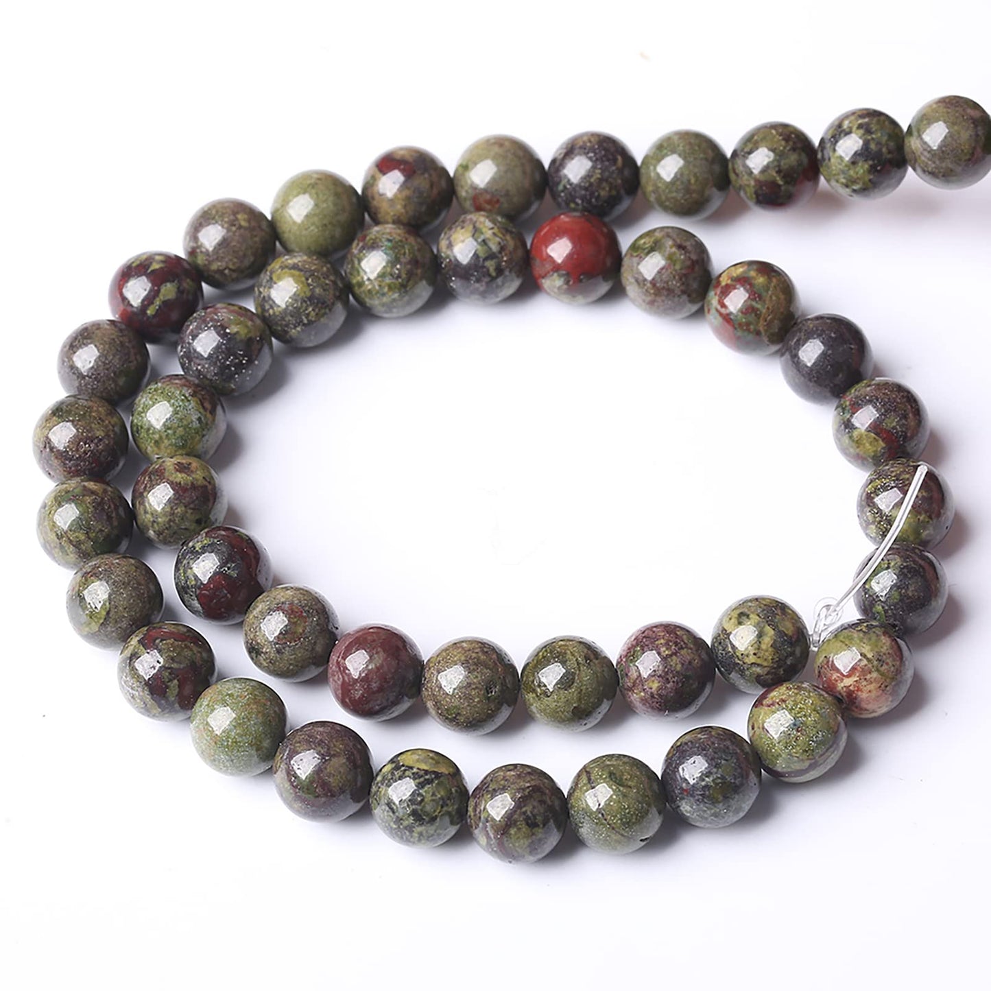 Natural Dragon Blood Jasper Beads Round Loose Energy Healing Stone Beads for Jewelry Making DIY Bracelet 8mm 45pcs 15 Inch
