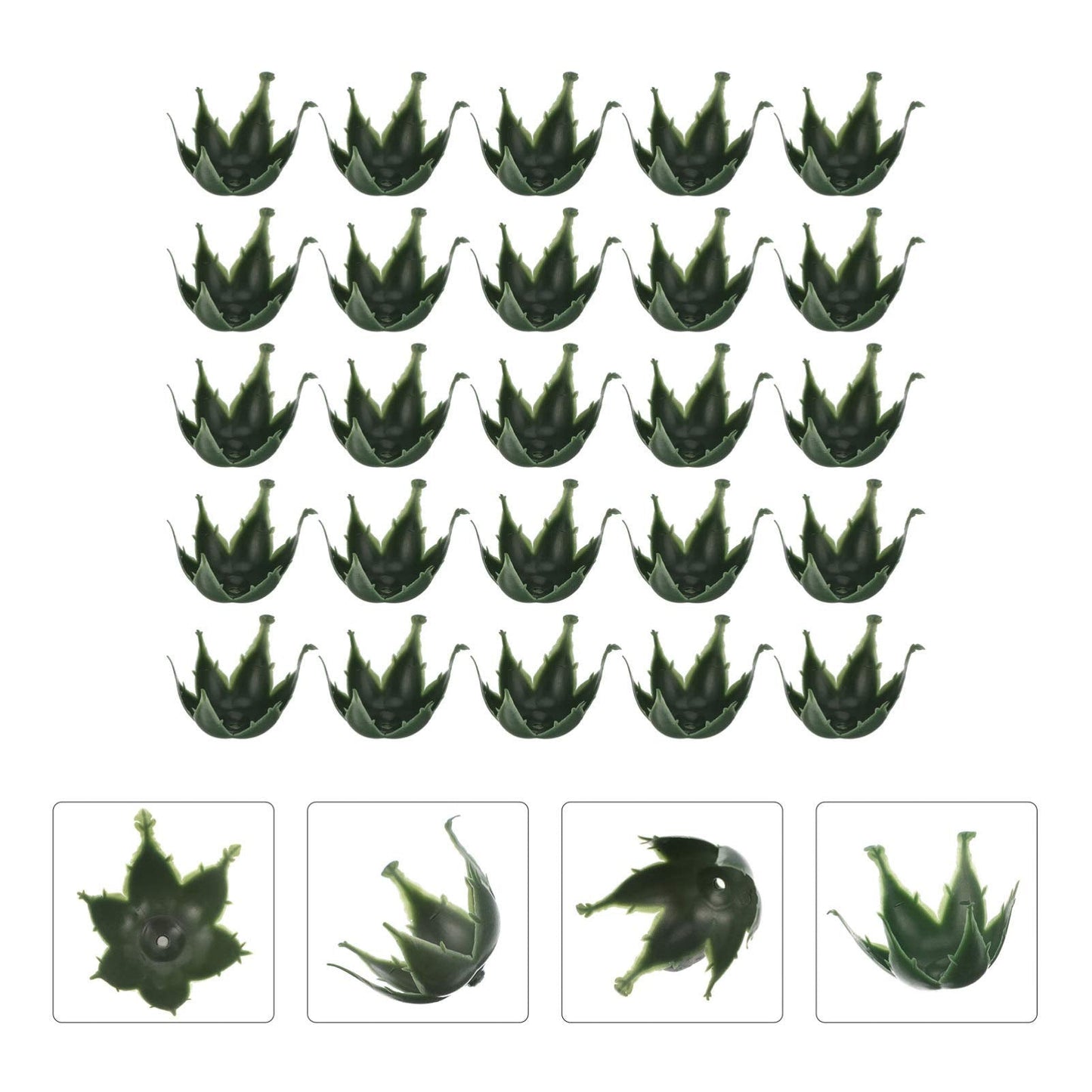 EXCEART 50Pcs Simulated Flower Calyxes 1.77 Inch Artificial Flower Receptacles for DIY Soap Flowers Rose Crafts Green Plastic Holders for Wedding Home Decor