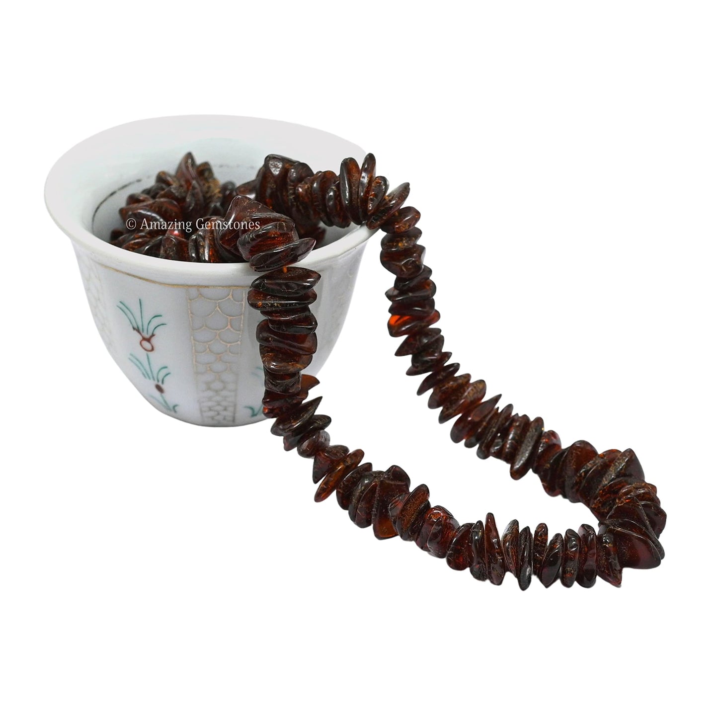 Garnet Pre Drilled Crystal Crushed Chips Beads for Bracelets Making, DIY Handmade Natural Healing Crystals (25 Inch Strand)