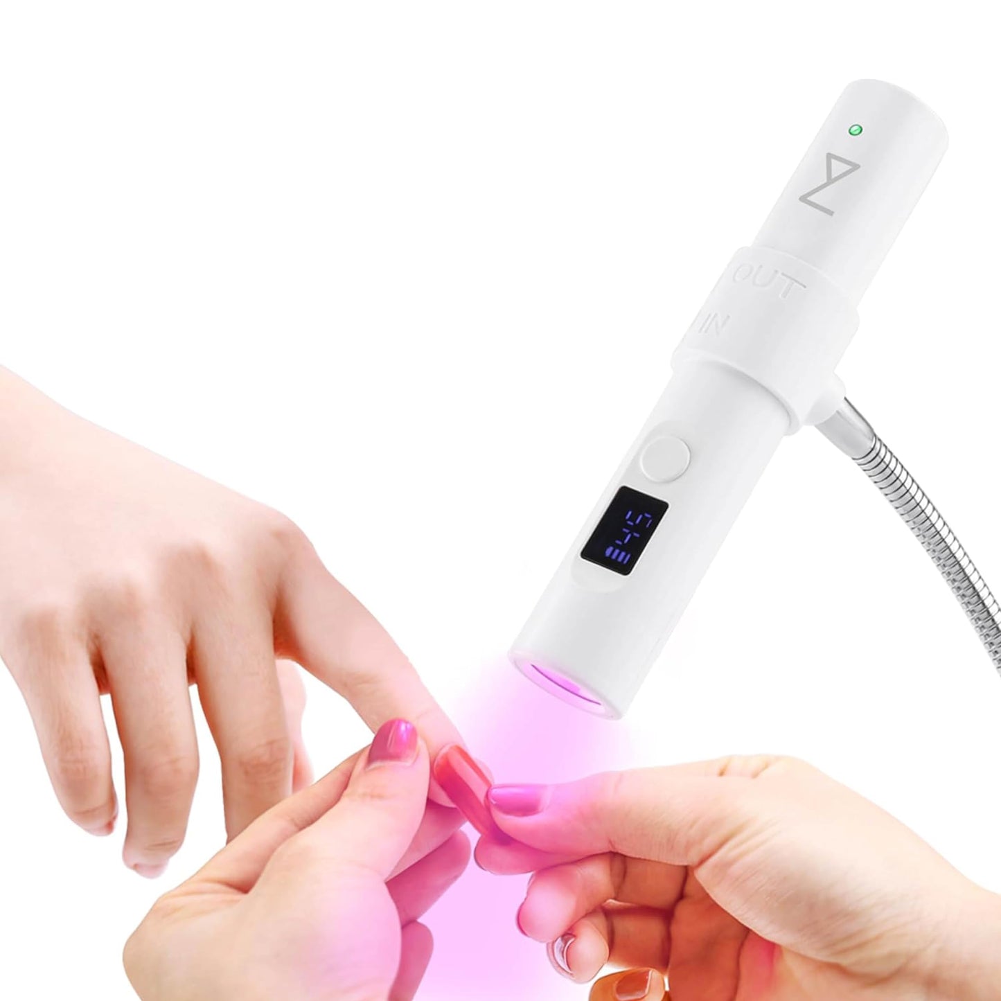 M - GlamCure GO Nail Flash Cure Lamp with Focus Beam Technology, Touch Screen - LED & UV Nail Light - Curing Lamp for Gel Nails, Acrylic, Builder - Portable & Adjustable