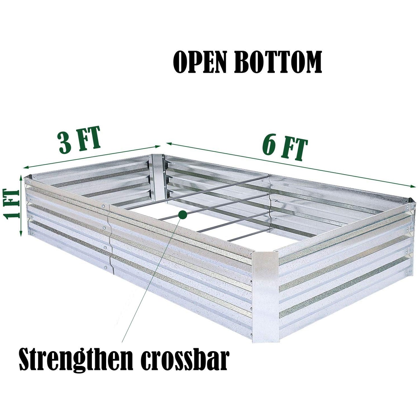 FOYUEE Galvanized Raised Garden Beds 2-Pack (6x3x1ft Each) – Popular Heavy-Duty Metal Planter Box with 4 Support Bars for Vegetables, Herbs, Flowers, Space-Saving Size for Small Yards & Patios