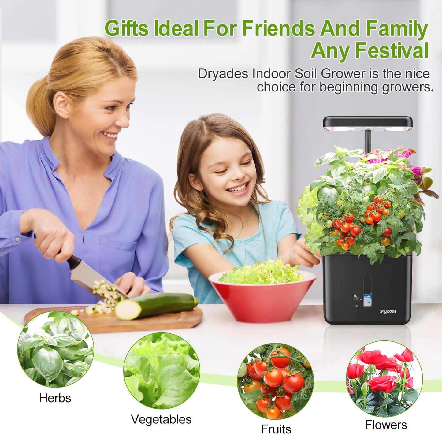 2 PACK Plant Pots Indoor Garden Planter Growing Systems Small Smart Soil Gardening System with 17 Watts LED Grow Light Auto Timer Self-Watering Soil Planter Pot Gifts for Mom Women (No Seeds&Soil)