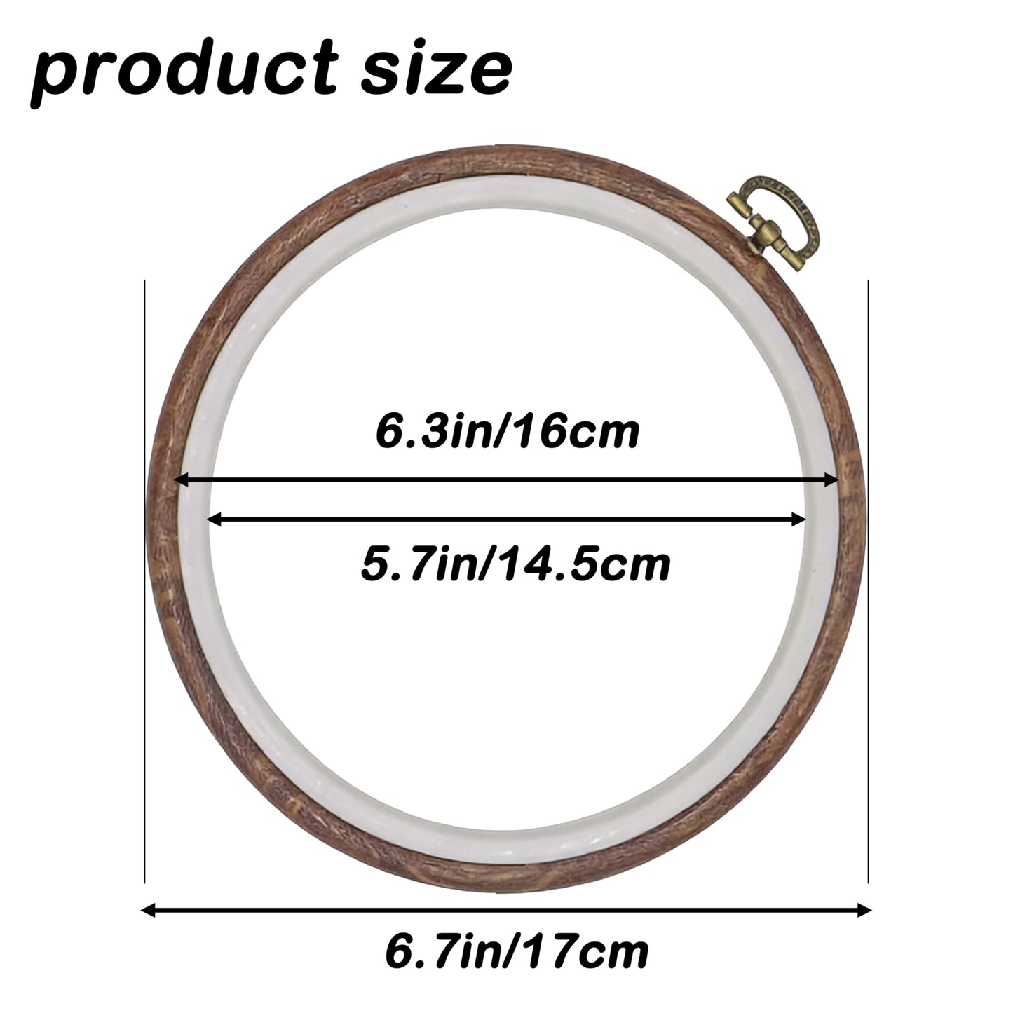 4 Pcs 6 Inch Embroidery Hoop, Round Cross Stitch Hoop Rings Durable Embroidery Hoops for DIY Art Craft Sewing Projects, Decorative Embroidery Hoop Frame Kits for Handmade Ornaments & Home Display
