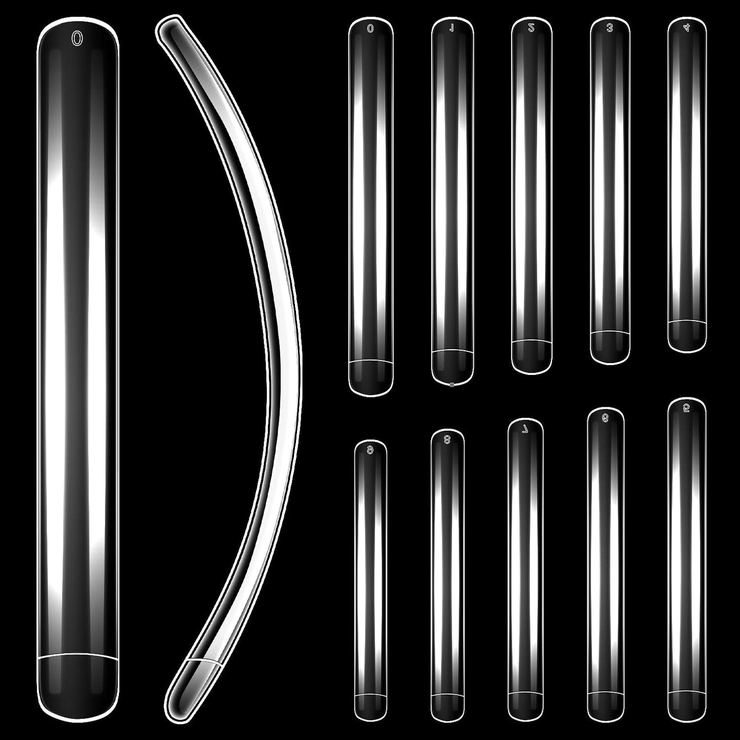 XXXXL Extra Long Nail Tips, BORNBYME 100Pcs Clear Curve Nail Tips Acrylic Full Straight Nail Tip