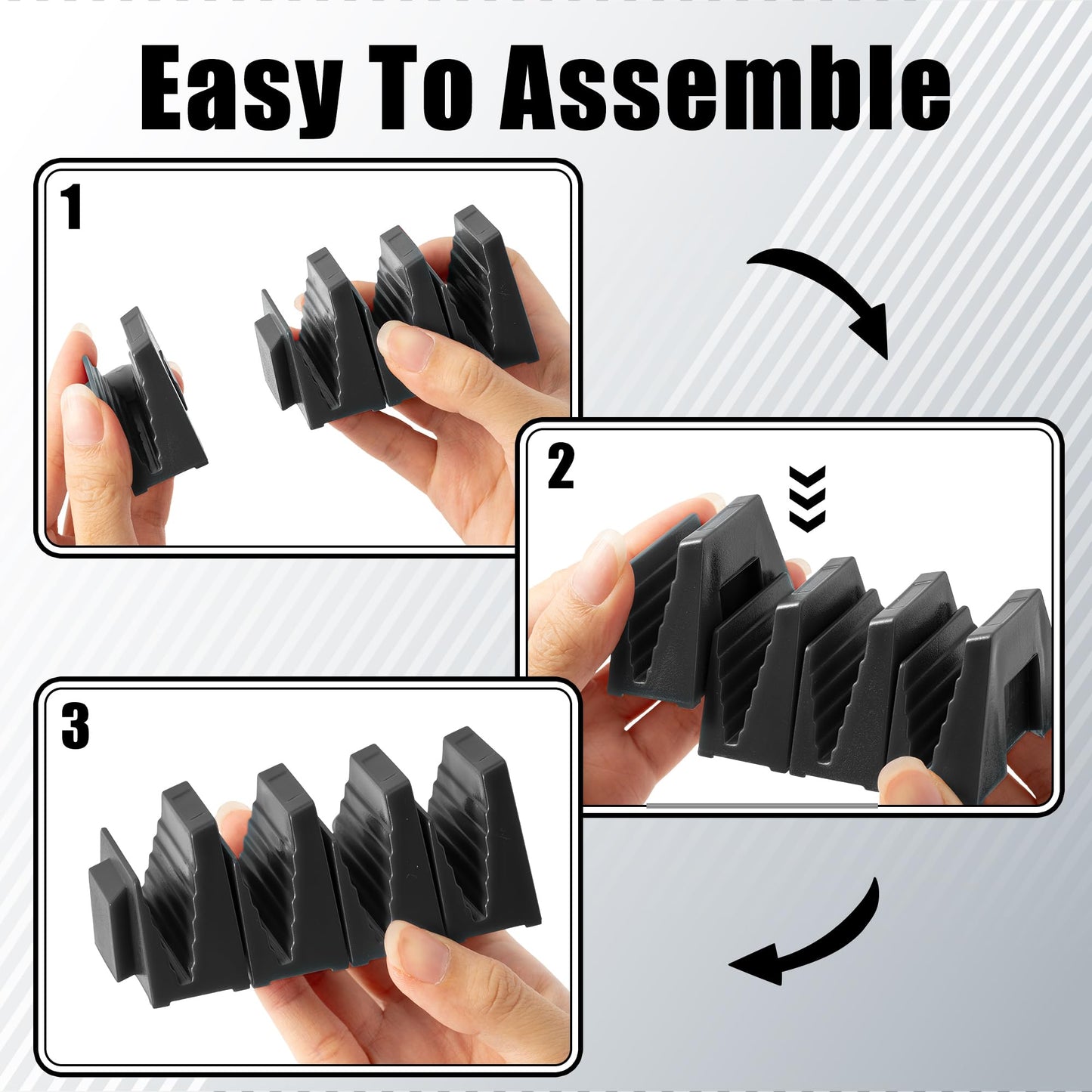 GQIRIL Magnetic Modular Wrench Organizer - 48PCS Magnet Wrench Rack for Tool Box Drawer Storage, Tool Organization Holder with Metric & SAE Labels, Workshop Gift for Mechanics Men Father (Black)