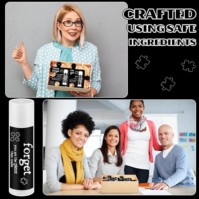 30 Pack Christmas Employee Appreciation Gift Lip Balms Bulk Staff Teacher Team Volunteer Thank You Gift Thanksgiving Christmas Appreciation Party Favor for Women Men(Never Forget,Black)