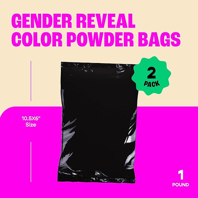 Chameleon Colors Blue Gender Reveal Powder - Blackout Kit - Two 1 lb Bags - Vibrant Blue Color - Powder for Baby Boy Gender Reveal - Color Not Visible Through Bag - Easy Cleanup - Non-Toxic