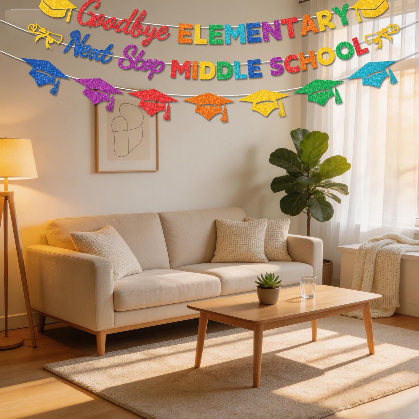 Lednica 5th Grade Graduation Decorations, Elementary Graduation Banner, Class of 2026 Goodbye Elementary Next Stop Middle School Party Supplies, Classroom Decor & Photo Props