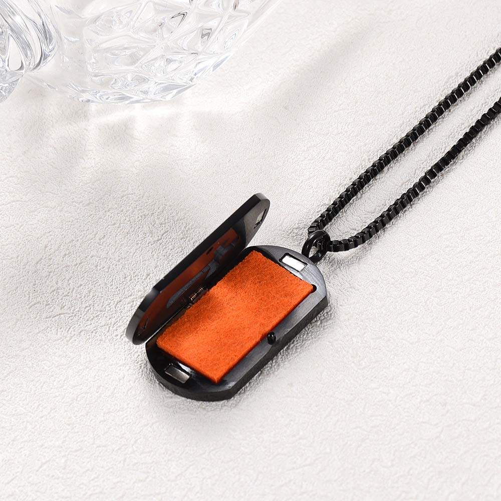 mingkejw Cross Essential Oil Diffuser Necklace Aromatherapy Pendant Locket Jewelry Stainless Steel Perfume Necklace| 22 Adjustable Chain| 12 Refill Pads| Gift Box
