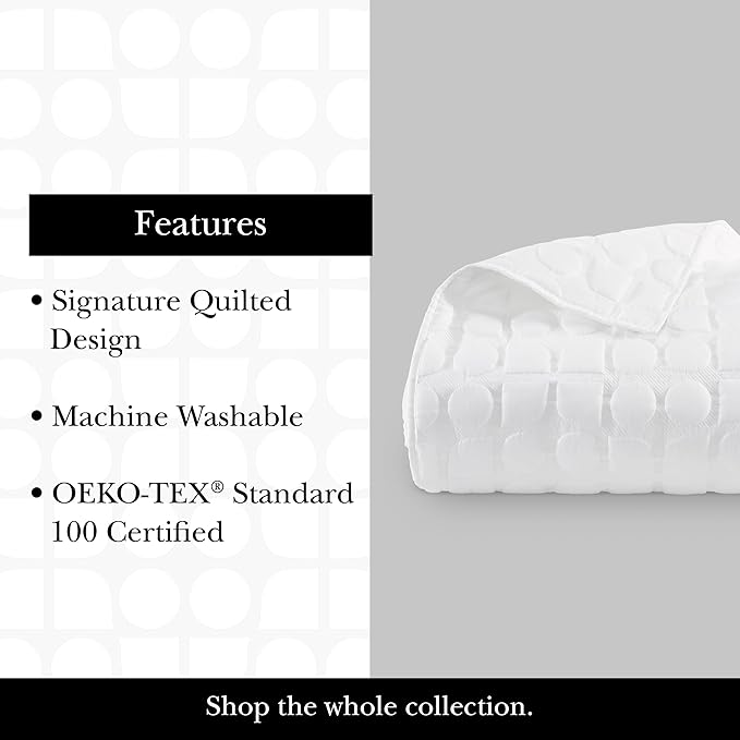 kate spade new york Noel Full/Queen Quilt Bedding Set, 200 Thread Count and 100% Cotton Cover, All Season 3 Piece Reversible Bedding Set, Machine Washable, Marshmallow