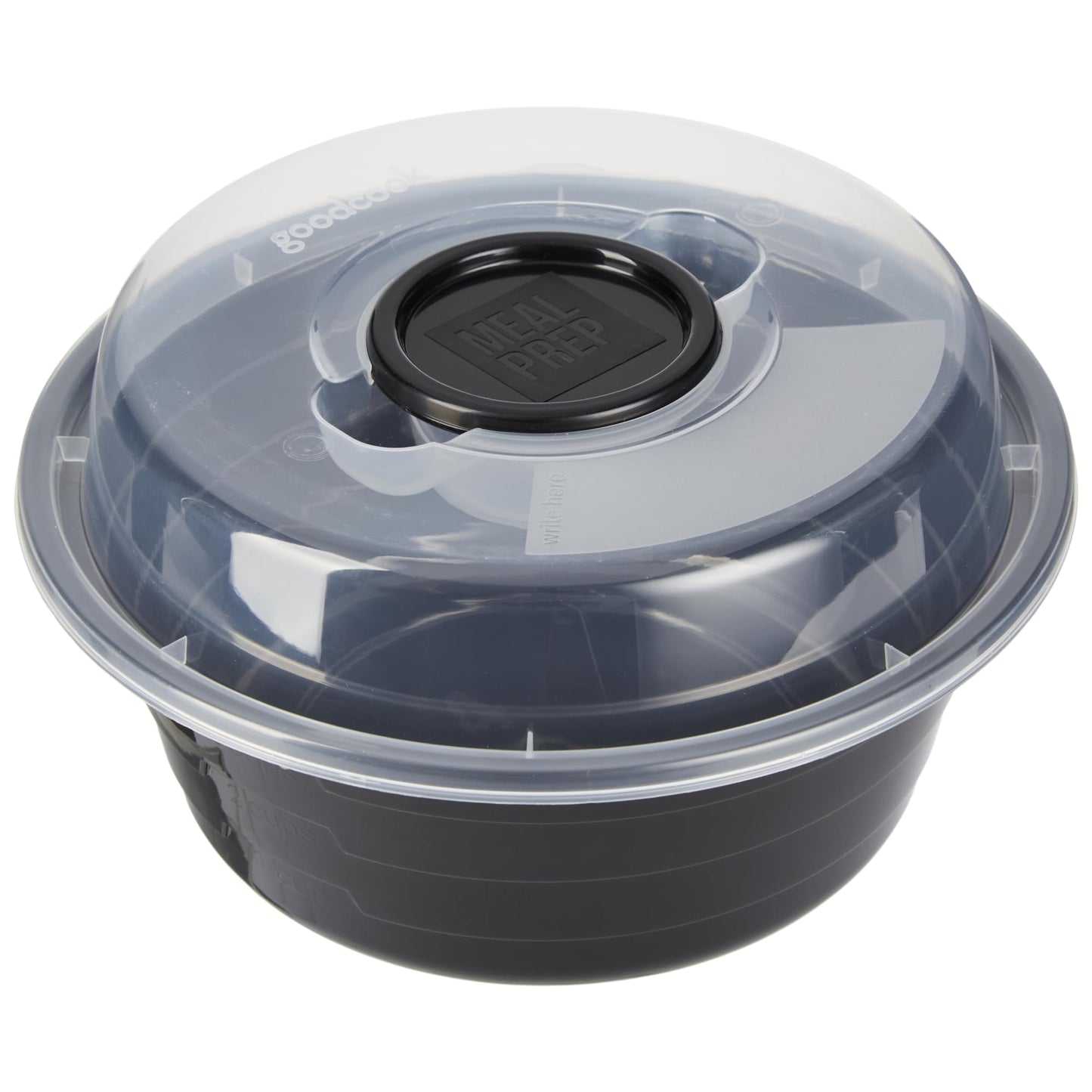 GoodCook 4-Cup Meal Prep Bowls Set with Lids and Dressing Cup, Microwavable Food Storage Containers for Meal Prepping, Set of 10, Black