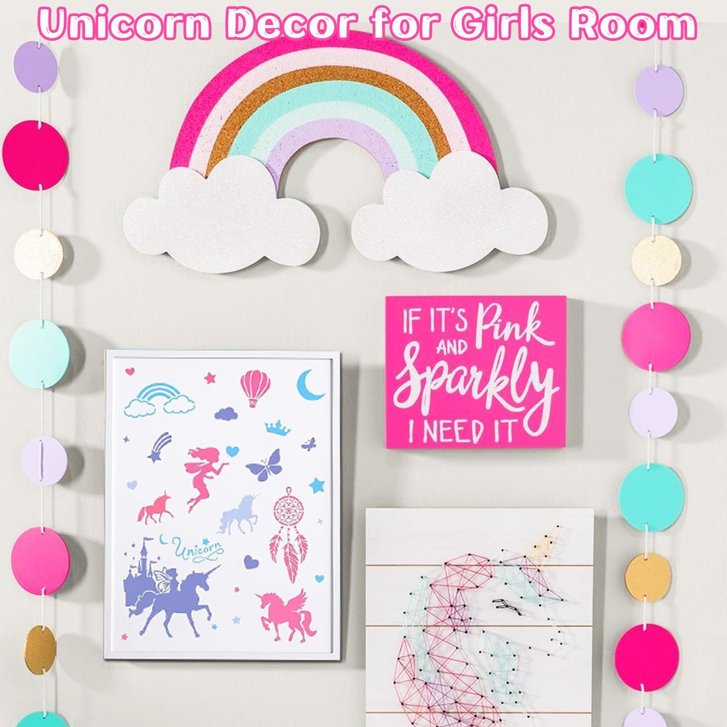 LanMa 18 Pieces Unicorn Drawing Stencils for Girls,Plastic Unicorn Stencils Templates for Painting, DIY Crafts, Art Projects