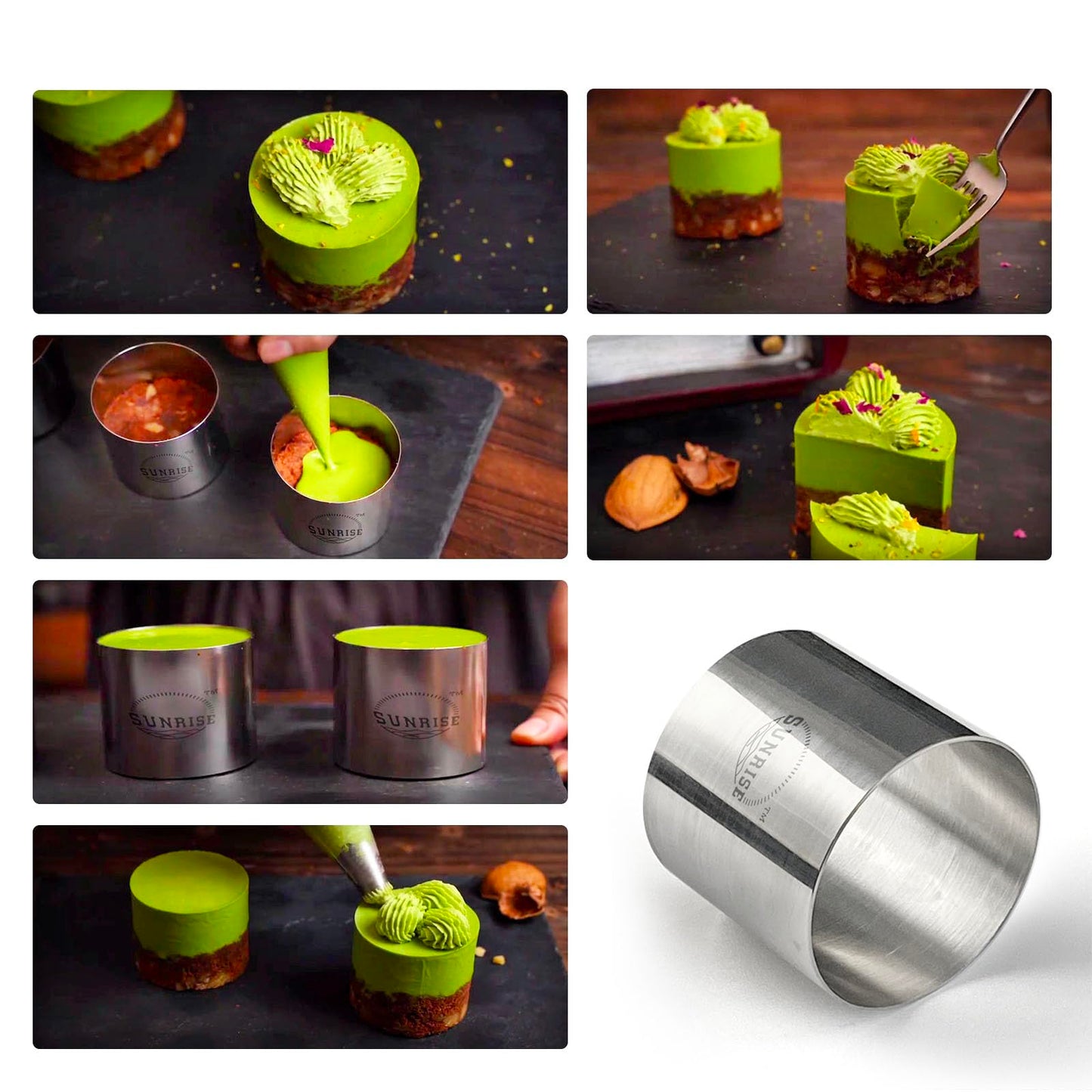 Sunrise Kitchen Supply Plating Forms Stainless Steel Ring Mold Sets 3" X 2.75" (2)