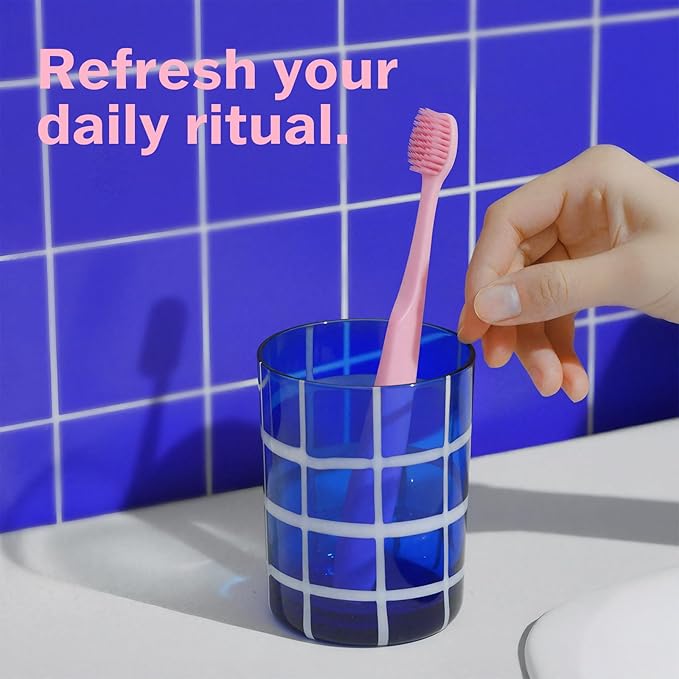 Max Extra-Soft Toothbrush for Adults Sensitive Gums – Gentle Bristles, Wide Angled Head for Back Teeth, Ergonomic Non-Slip Grip, BPA-Free Handle, Individually Wrapped, 4-Pack(Pink)