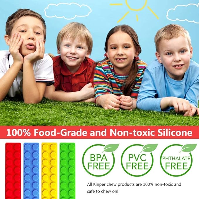 6 Pack Mace Chew Necklace for Sensory Kids, BPA Free, Food-Grade Silicone Oral Motor Aids Chew Necklace Sensory for Autism, ADHD, Anxiety, or Other Special Needs