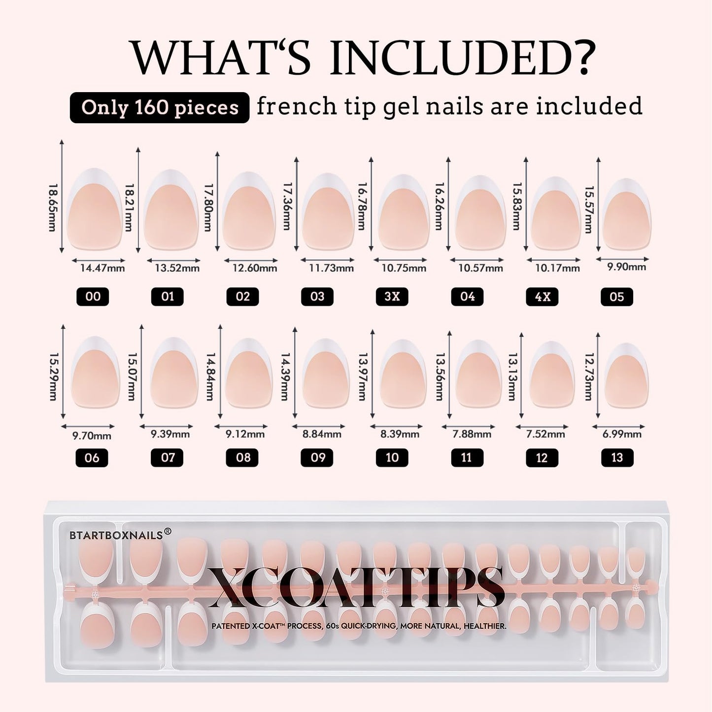 BTArtboxnails Soft Gel Nail Tips - Extra Short Almond French Tip Press on Nails XCOATTIPS Nude Gel Nail Tips Kit Fake Nails Supplies Glue on Nails Extension Tips