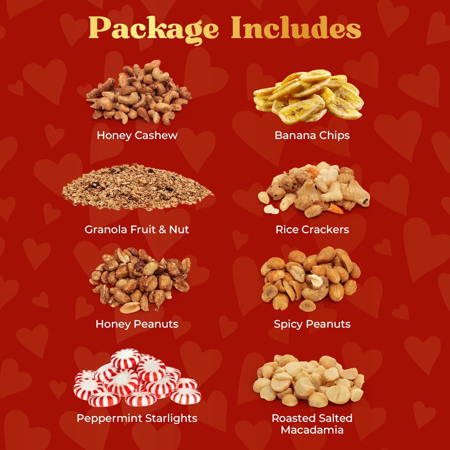 Mothers Day Nuts gift Basket Tower, Heart Design 6 Tier Food Baskets for Men and Women. Valentien Healthy Gift Basket.