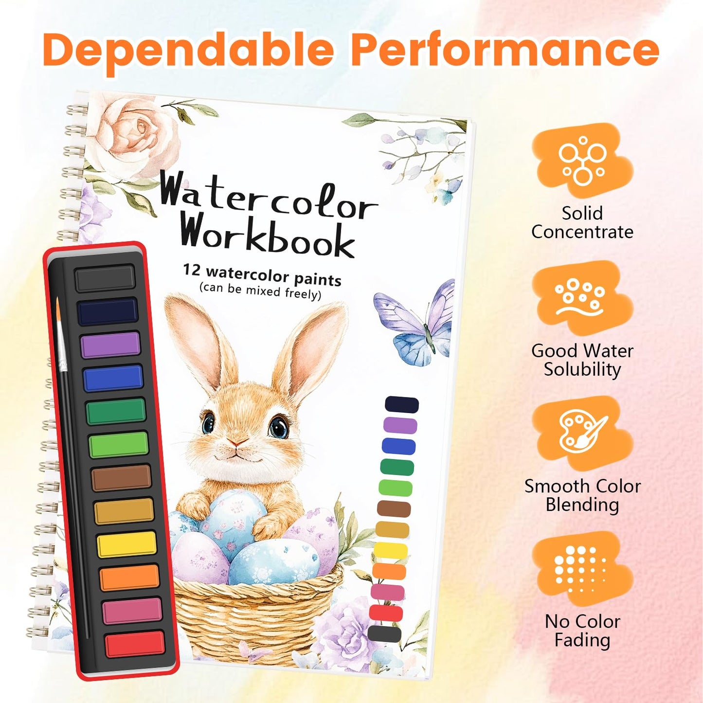 TLM Beginner Watercolor Painting Kit, Multi Theme with 12-Color Palette & 1 Brushes, Premium Bleed-Resistant Paper Art Set, Easy-to-Learn Painting Kit for Creative Exploration & Gifting