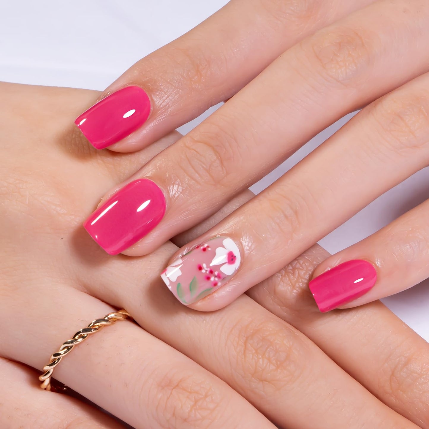 Curvlife Soft Gel Press on Nails with Scarlet Design Full Cover Fake Nails for Women Reusable Nail Kit with Nail Glue Adhesive Tabs