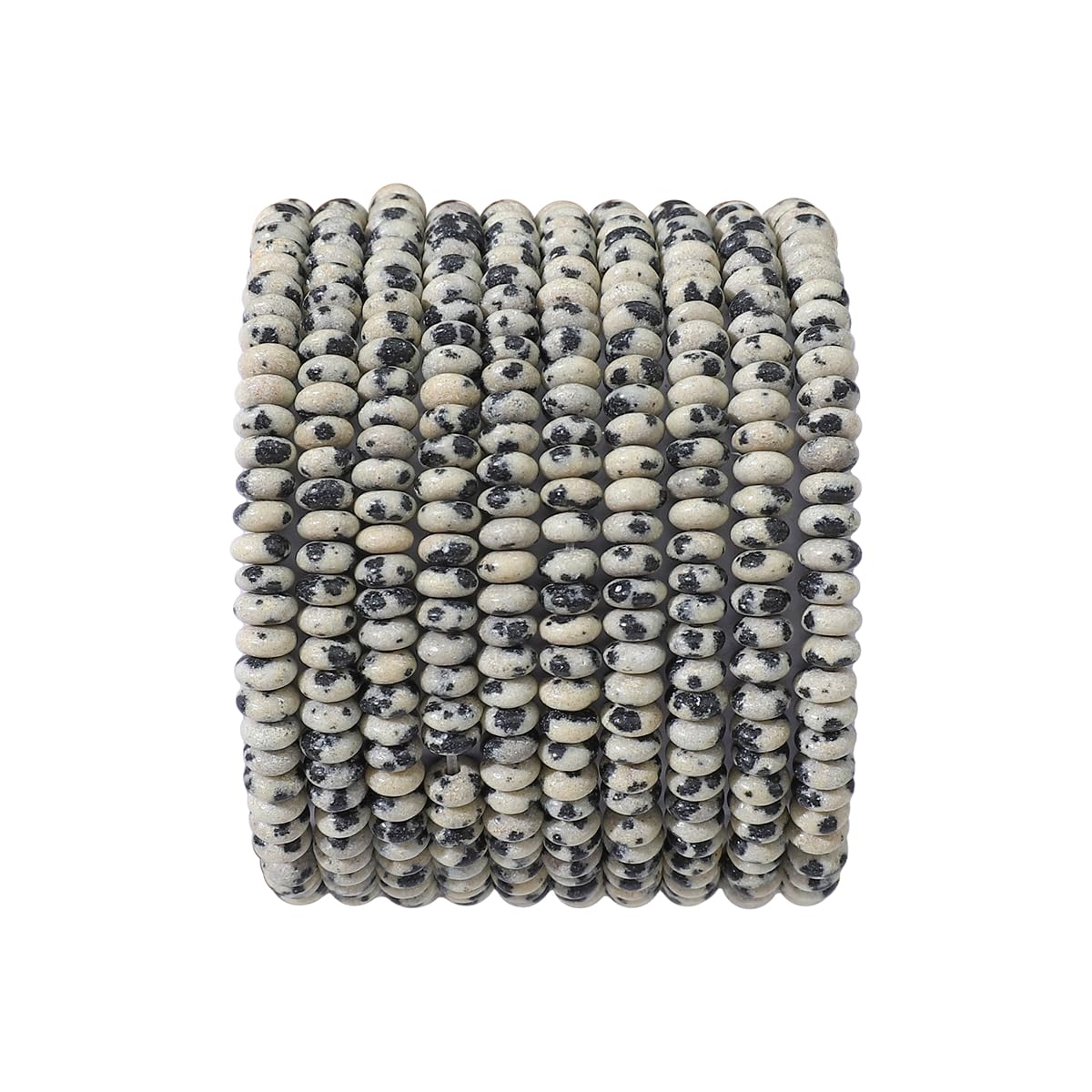 BEADIA Natural Dalmatian Disk Stone Beads 4x2mm 160pcs Rondelle Loose Semi Gemstone Beads for Jewelry Making Design