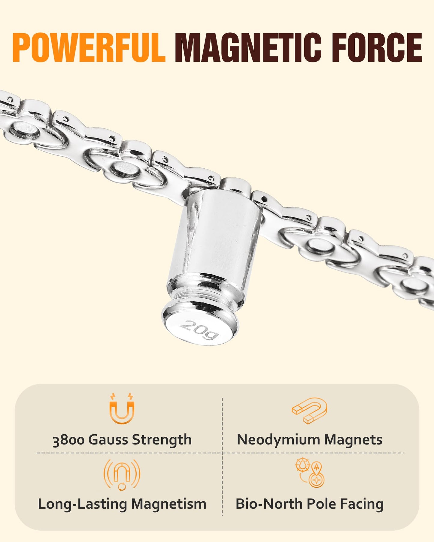Jecanori Copper Bracelets for Women Pain Relief, Effective Pure Copper Magnetic Bracelet for Healing with 3500 Gauss Magnets, Four-leaf Clover (Silver)