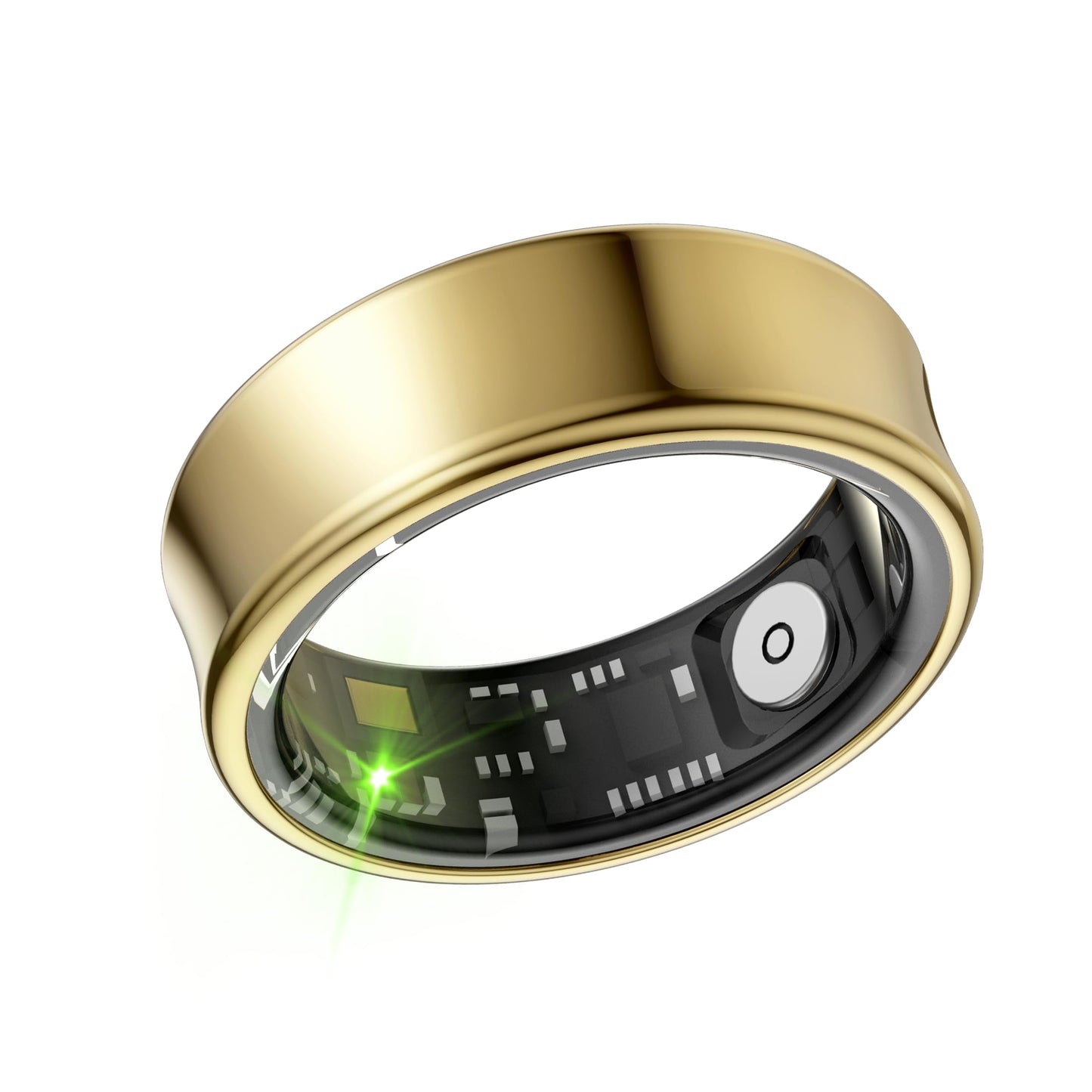dyuanetec Smart Ring for Men, Women – Health & Fitness Tracker with Sleep Monitor, Heart Rate, SpO2, Lightweight Titanium, IP68 Waterproof, Portable Charging Case – No Subscription Fee(Gold, 8#)
