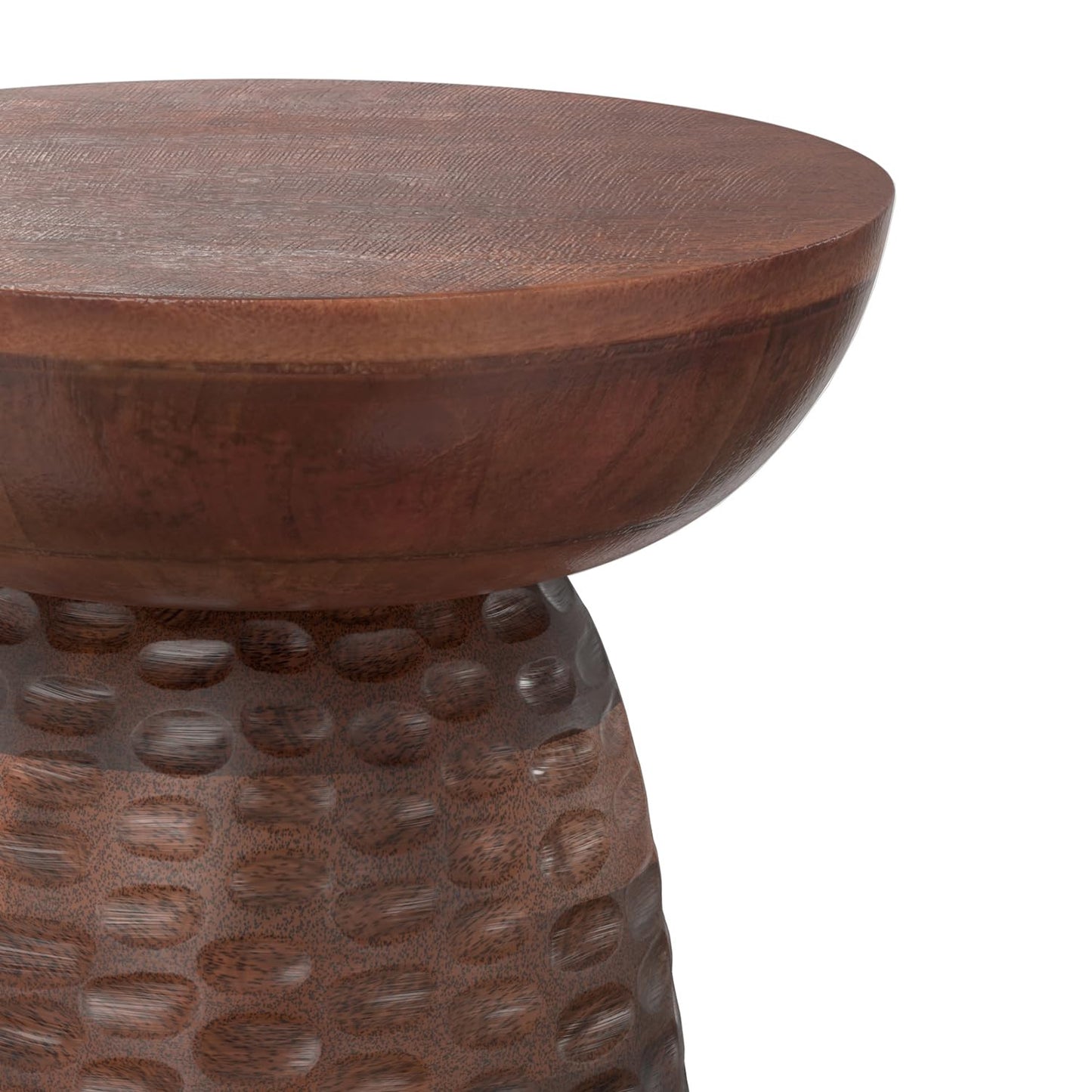 SIMPLIHOME Boyd End Table - 13" Wide x 18" High Solid Mango Wood Round Accent Table in Warm Dark Brown, Handcrafted Contemporary Nightstand or Lamp Stand for Living Room, Bedroom, or Office, Assembled