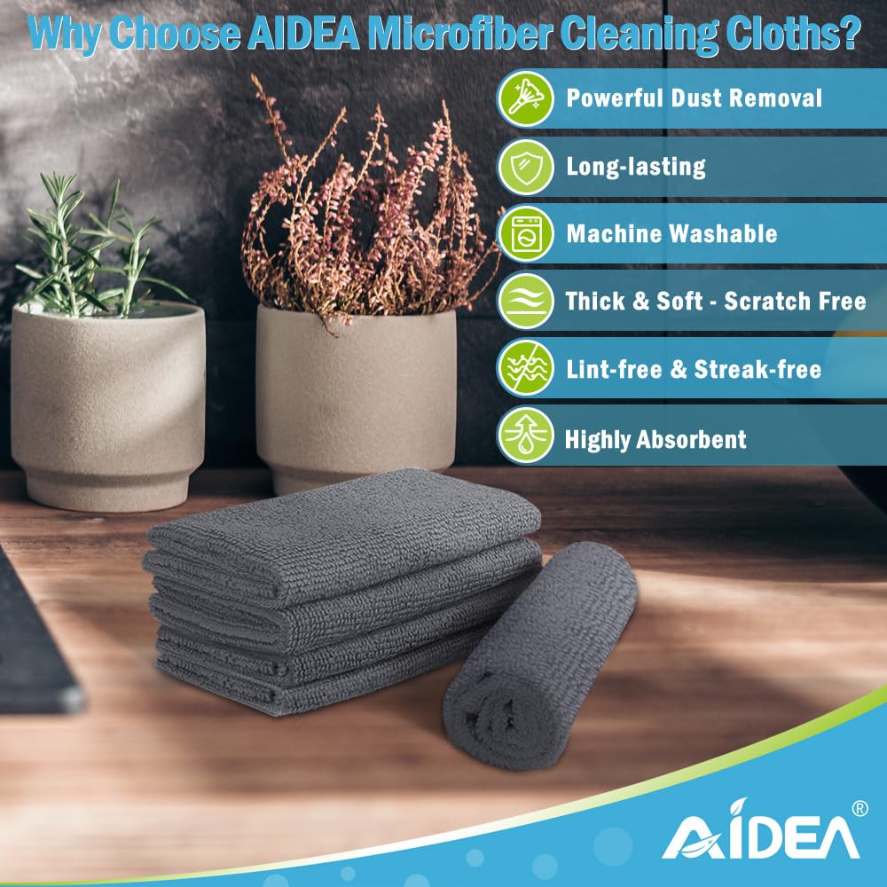 Microfiber Cleaning Cloth Grey (200 Count)